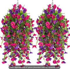 2PCS Assorted Color Hanging Artificial Flower UV Protected for Wedding Home Deco