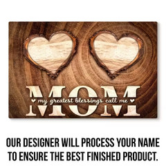 Custom Mothers Day Gift Mom My Greatest Blessings Personalized Kids Names Canvas