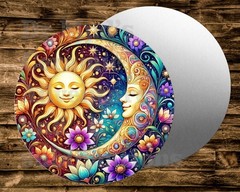 Sleeping Sun Moon Round metal Sign Wreaths Crafts miniatures Projects