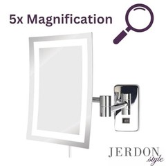 JERDON Rectangular 6.5-Inch x 9-Inch Wall Mount Mirror – Makeup Mirror with 5…