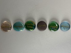 Inspirational Affirmation Glass Stones Set of 6 – Motivational Words Decor