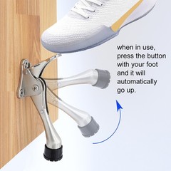 Kickdown Door Stopper Zinc Alloy Foot-Operated Lever Door Stop Non-Slip Rubber