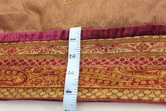 Embroidered Boho Botanical Faux Silk Throw Bed Drape Velvet Trim Tassels 51×60″