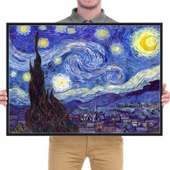 Black Framed Canvas Print Van Gogh Painting Wall Art Home Decor Starry Night