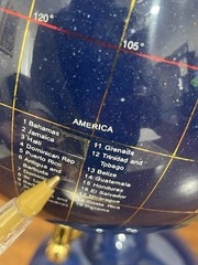 Gemstone World Globe 10” Multi Colored w/ Blue lapis Base EYE-CATCHING. Read