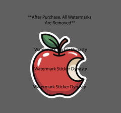Apple Sticker Waterproof Decal Bite Fruit Food Garden Orchard Gift NEW
