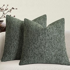 Chenille Couch Decorative Throw Pillow Covers 20 x 20 in Set of 2 – Fabric Te…