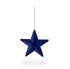 Hanging Flocked Star, Blue – 7.75″ (96016)