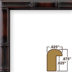 Craig Frames Vintage Bamboo, 0.75″ Brushed Mahogany, Wood Core Picture Frame