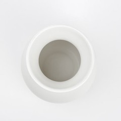 Solid White Finish Ceramic Vase, 8″