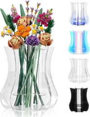 Vase for Lego Flowers Bouquet Upgraded, Acrylic Display Holder Compatible with L