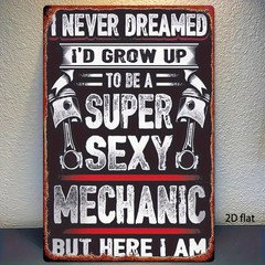 Metal Sign Retro Mechanic Theme 8X12 Inches Rustic Wall Art