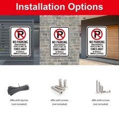 4 Pack No Parking Signs- Unauthorized Vehicles Towed Away At Vehicle Owner’s …