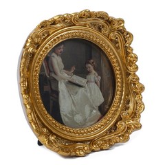 Vintage Picture Frames 3×3 Round Gold – Antique Ornate Small Picture Frames w…