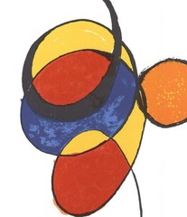 ALEXANDER CALDER Spirales 15″ x 11.5″ Lithograph 1974 Surrealism Multicolor