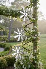Rustic Galvanized Metal Windmill Wall Decor Farmhouse Country Art Sculpture 10”