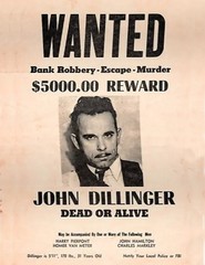 Wanted Poster John Dillinger $5000 Reward 8.5 x 11 Collectable Digital Print