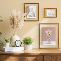 Floating Picture Frame Set Bronze Metal Real Glass Gallery Wall Frames 7 Pack