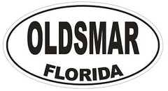 Oldsmar Florida Oval Bumper Sticker or Helmet Sticker D1577 Euro Oval