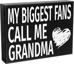JennyGems My Biggest Fans Call Me Grandma Sign, Grandma Gifts, Gift for Grandma
