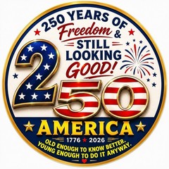 STICKER (BUY 2, GET 1 FREE) 250th of America vinyl glossy freedom patroitic USA