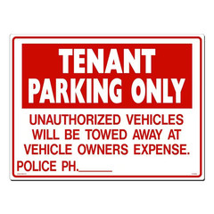 24 In. X 18 In. Tenant Parking Sign Printed on More Durable, Thicker, Longer Las