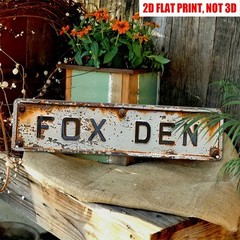 Vintage Fox Den Sign Metal Signs Farmhouse Tin Sign 4×16 Art Wall Hanging Plaque