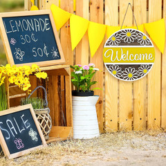 3D Daisy Welcome Door Sign Yellow White Flower Wooden Hanging Sign Front Door Ha