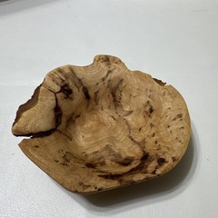 Hand Carved Root Wood Bowl Live Edge & Knot Tree Rustic Bowl Smooth 6.5”