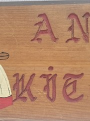 Antique OOAK Rustic Farmhouse Cabin Wood Sign Anne’s Kitchen Hand Carved Painted