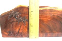 Hand Carved Wood Letter Holder, Free Standing, 12×4.5×3 Made in Hawaii Excellent