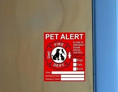 Pet Alert Window Stickers Decals Fire Police Free Shipping