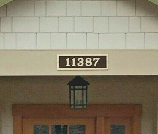 Five Number Horizontal Rectangular House Numbers: 19″ x 5 3/4″ Authentic Brass