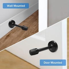 Door Stopper 6 Inch Long Stop Black Wall Mount 6″ x 1 Pack,