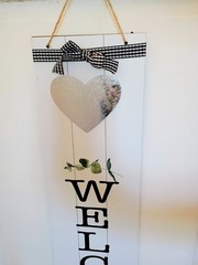 3 Welcome Home Hanging Vertical Rustic Sign Door Farm Cottage 2ft × 6in Set Lot