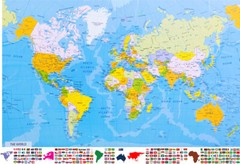 World Map Poster 36in x 24in