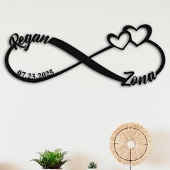 Personalized Infinity Love Metal Sign, Anniversary Gift for Couple