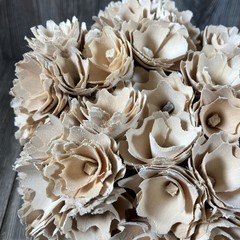 Sola Woodland Tan Flower Ball Home Decor Everlasting Faux Flowers 7in Bouquet