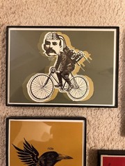 Surreal cycling Art Prints – Monty Python Style Absurd British Humor, set of 4