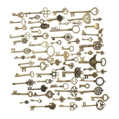 69PCS Old Vintage Antique Skeleton Keys DIY Arts & Crafts Project Large Small