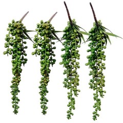 4 pcs Artificial Hanging Succulents Faux Burro’s Tail Picks Trailing String o…