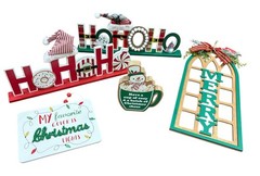 Wooden Christmas Tabletop Wall Decor Lot Holiday Signs Cocoa Snowman Ho Ho Ho