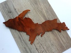 Upper Peninsula of Michigan Plasma Cut Wall Art 13″ x 7″ Translucent Copper