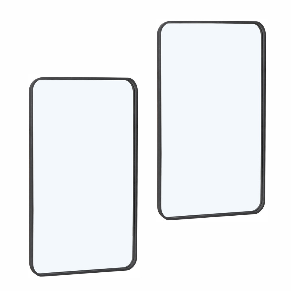 2PCS 24″ x 36″ Rectangular Wall Mirror Hanging Mirror Makeup Mirror Bathroom