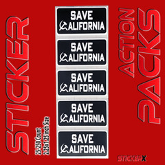 SAVE CALIFORNIA Sticker Communist Socialism Funny Protest Action Stickers Packs