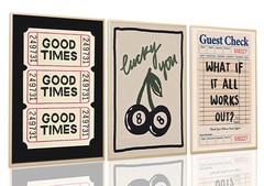 What If It All Works Out Quote Wall Art Set of 3, Retro Good Times Trendy Pic…