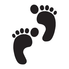 Footprints Bare Foot – Vinyl Decal Sticker – Multiple Color & Sizes – ebn327
