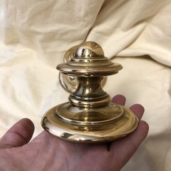 Simple Brass Traditional Turned Wood Knob Finial Shape Paperweights Office Decor
