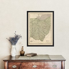 Old Map of Ohio 1842 – Vintage Ohio Art