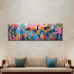 Panoramic Tropical Bird in Jungle Canvas Print Wall Art Home Decor